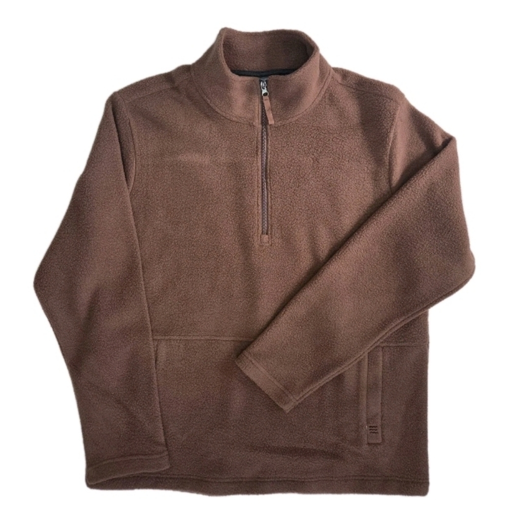 Free Fly Bamboo Sherpa Fleece 1/4 Zip Pullover Jacket Size XL Mustang Brown